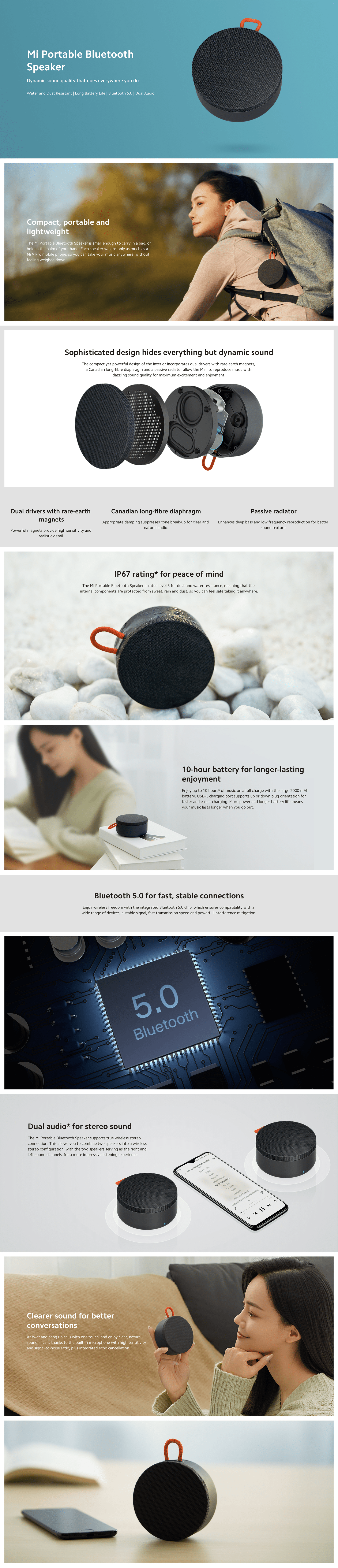 Xiaomi Mi Portable Mini Bluetooth Speaker - GenArc