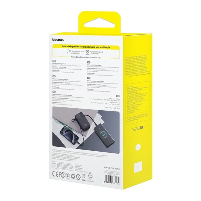Baseus Banque d'alimentation QPow 2 10000mAh 30W 2xUSB-C (blue