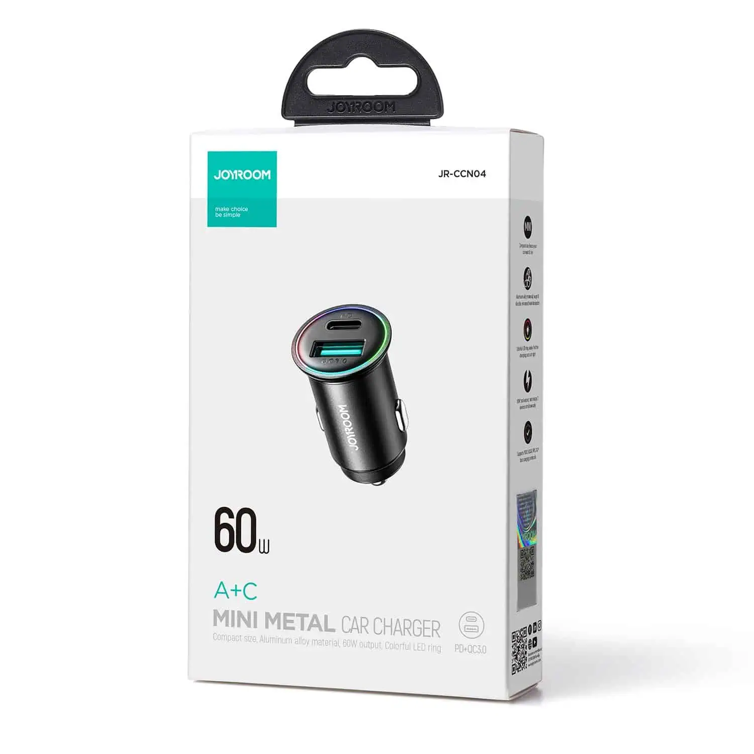 Joyroom 60W Mini Metal Fast Car Charger Black GenArc Sri Lanka Cover 02